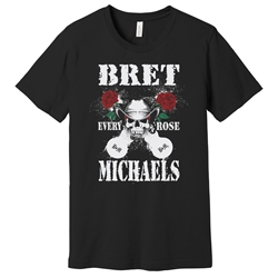 Every Rose Skull Tee in Black Bret Michaels, Brett Michaels, Bret Micheals, Brett Micheals, LIfestyle, Style, Life, Collection, Every Rose, Skull, Crossed Guitars, Roses, tee shirt