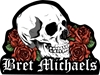 Bret Michaels Skull & Roses 3" Patch Bret Michaels, Brett Michaels, Bret Micheals, Brett Micheals, patch, skull and roses